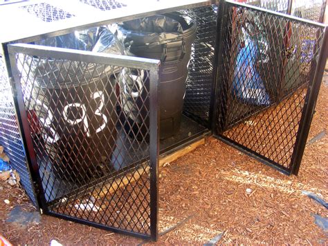 metal bar bolt trash enclosures|Metal garbage cans are the ultimate bear proof trash .